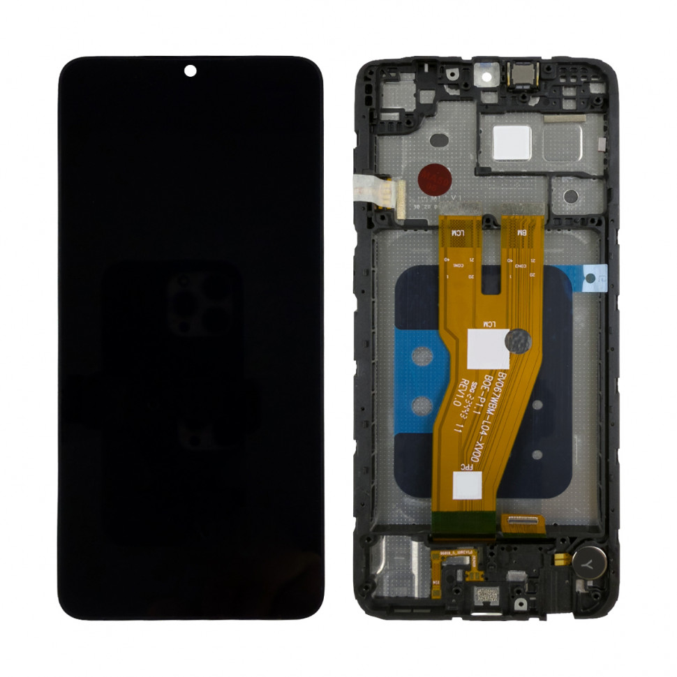Дисплей с рамкой для Samsung A055F (A05) Черный Оригинал Ref. (SP)