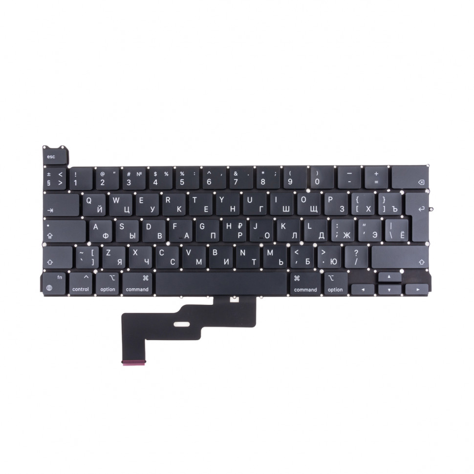 Клавиатура для ноутбука MacBook Pro M1 13"/M2 13" A2338 (2020-2022, Г-образный Enter RU) Черный