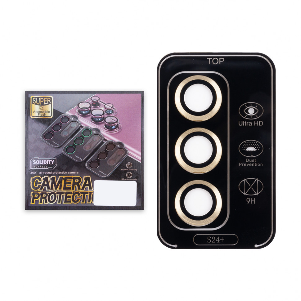 Защитное стекло линзы камеры для Samsung S926B (S24+) (комплект 3 шт.) Желтый