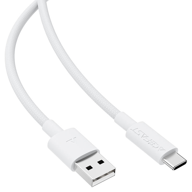 Кабель USB - Type-C Acefast C18-04 (3A, оплетка нейлон, 1.2 м) Белый