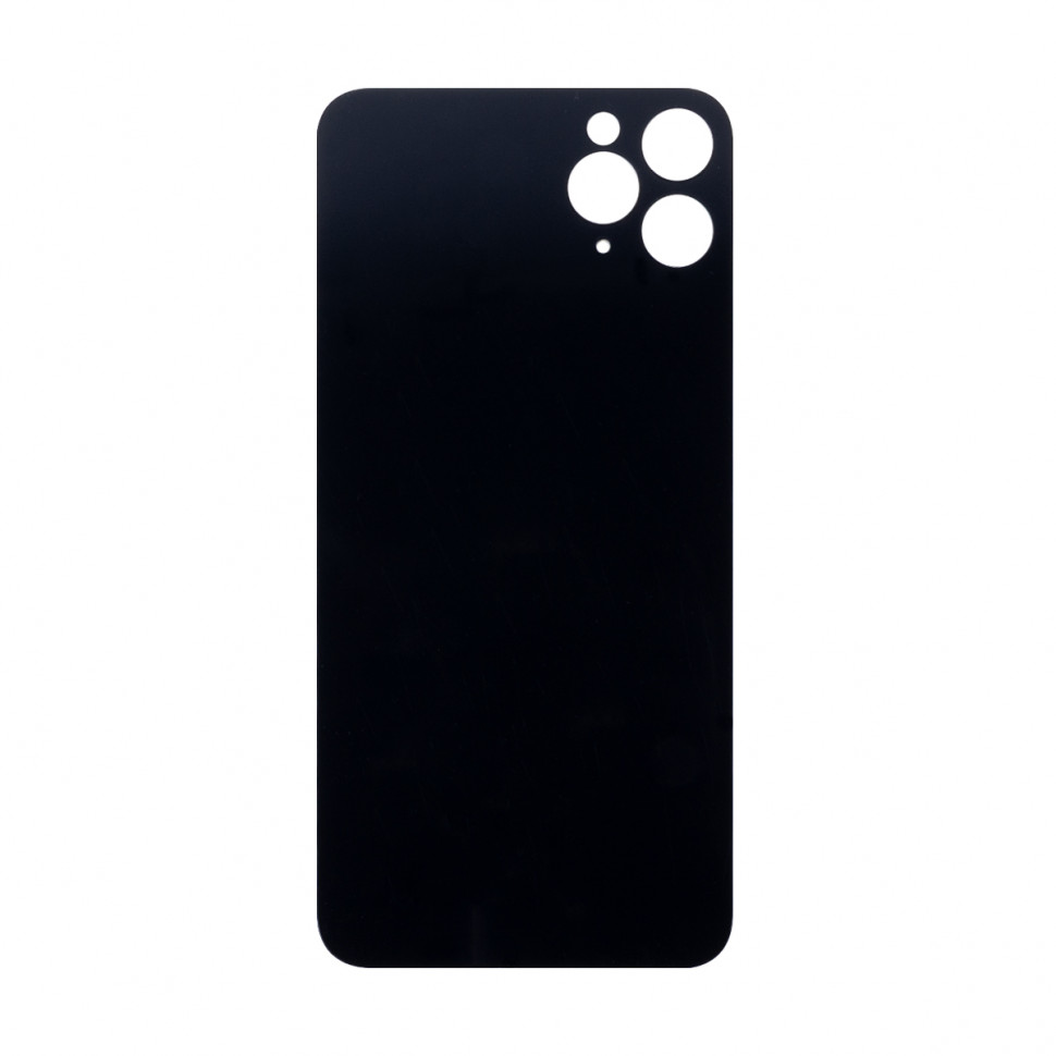 Задняя крышка для iPhone 11 Pro Max Серый (стекло, широкий вырез под камеру, логотип) - Премиум