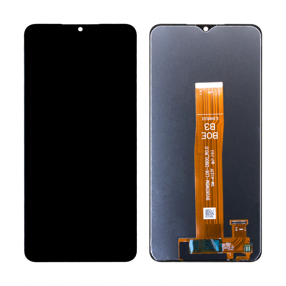 Дисплей для Samsung A127F (A12 Nacho) с тачскрином Черный Оригинал