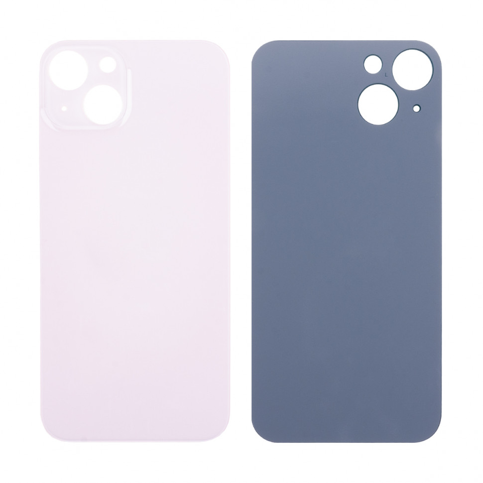 Задняя крышка для iPhone 13 Розовый (стекло, широкий вырез под камеру, логотип) - Премиум