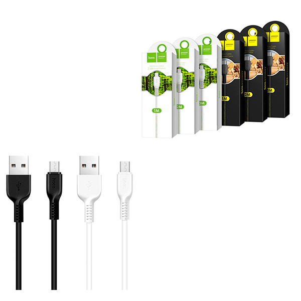 Кабель USB - MicroUSB Hoco X20 (2.4A) Черный
