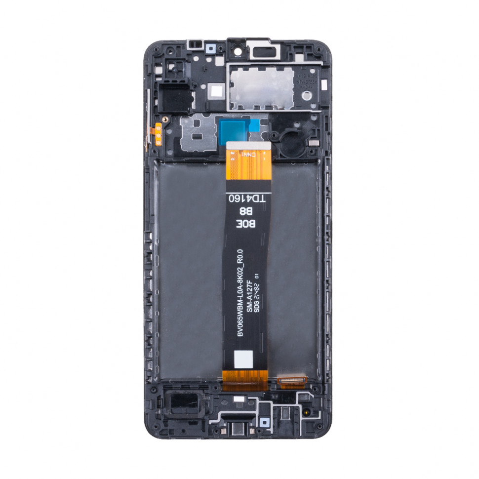 Дисплей с рамкой для Samsung A127F (A12 Nacho) Черный Оригинал Ref. (SP)