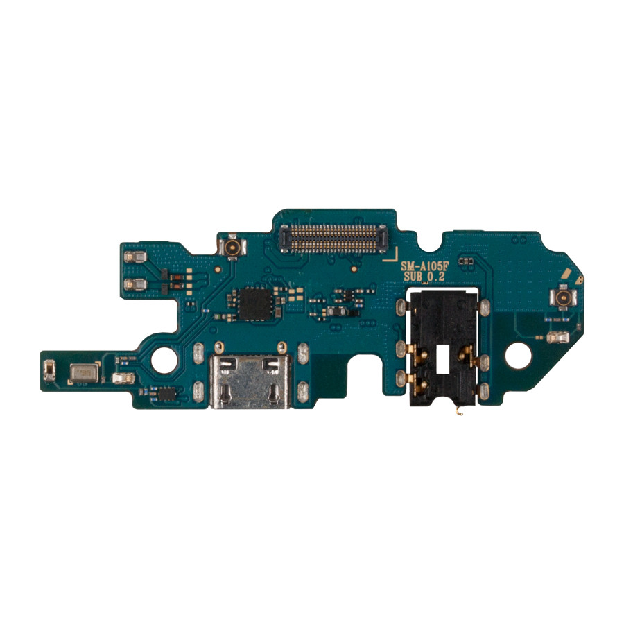 Шлейф для Samsung A105F (A10) плата системный разъем/разъем гарнитуры/микрофон - Премиум