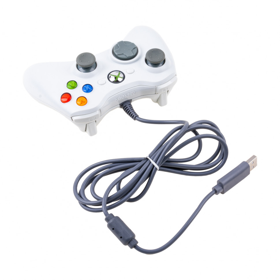 Геймпад для Xbox 360 (проводной) Белый