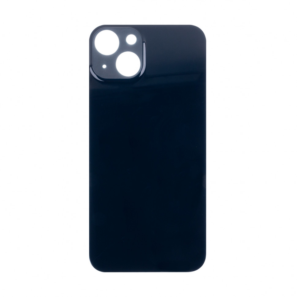 Задняя крышка для iPhone 13 Черный (стекло, широкий вырез под камеру, логотип) - Премиум