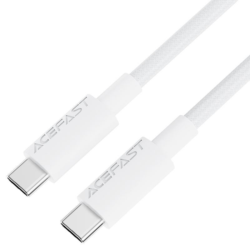 Кабель Type-C - Type-C Acefast C18-03 (3A, 60W, PD, оплетка нейлон, 1.2 м) Белый