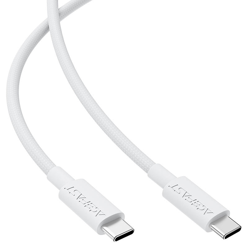 Кабель Type-C - Type-C Acefast C18-03 (3A, 60W, PD, оплетка нейлон, 1.2 м) Белый