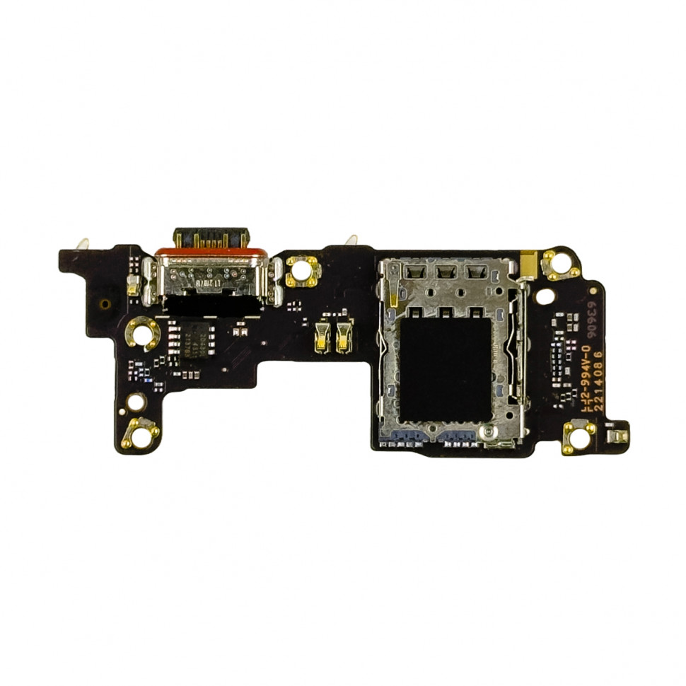 Шлейф для Xiaomi 12T/12T Pro (22071212AG/MZB0CE5RU) плата системный разъем/разъем SIM/микрофон - Премиум