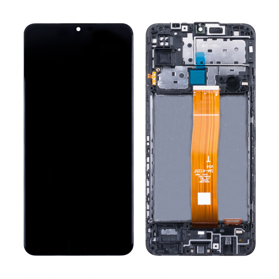 Дисплей с рамкой для Samsung M127F (M12) Черный Оригинал Ref. (SP)