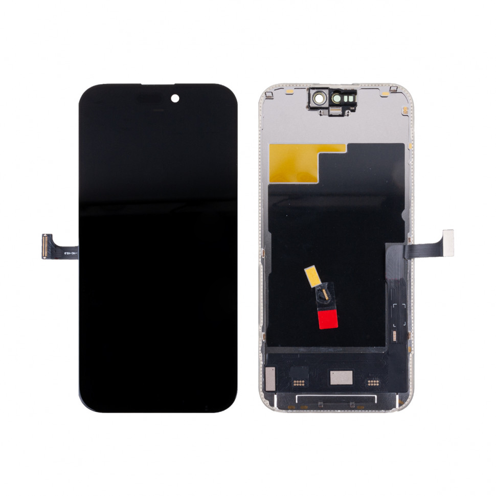 Дисплей для iPhone 15 Pro с тачскрином Черный Soft OLED, Full HD, 120 Гц (площадка под IC)