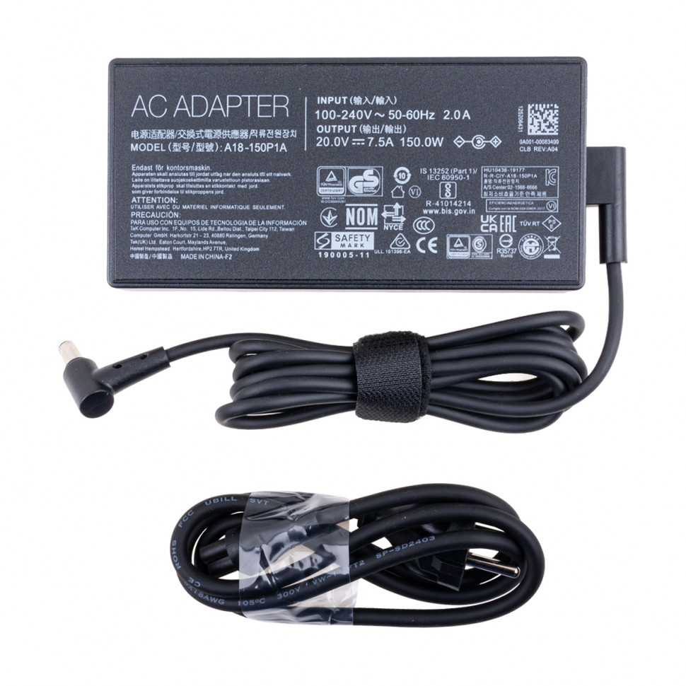 Блок питания для ноутбука Asus 20V, 7,5A, 150W (6,0×3,7 с иглой)