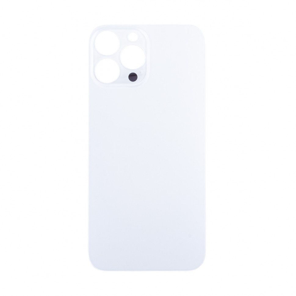 Задняя крышка для iPhone 13 Pro Белый (стекло, широкий вырез под камеру, логотип) - Премиум