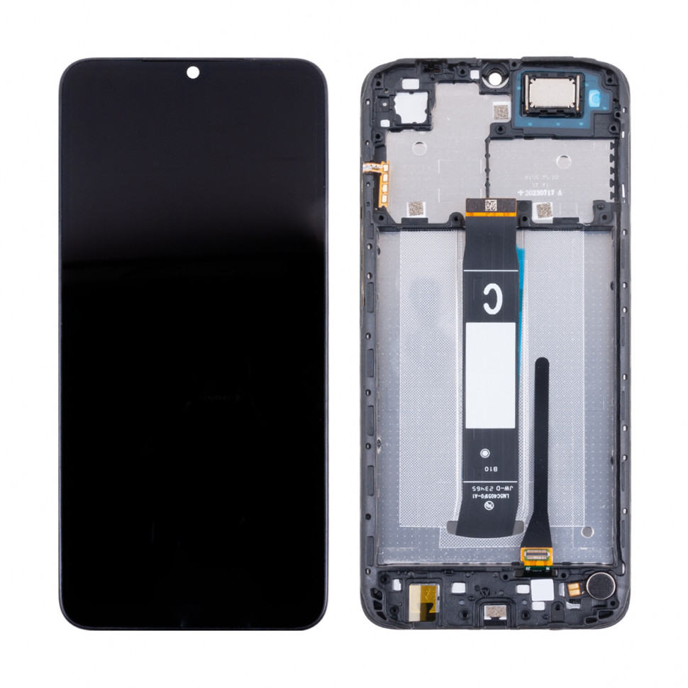 Дисплей с рамкой для Xiaomi Redmi A2+ Черный Оригинал