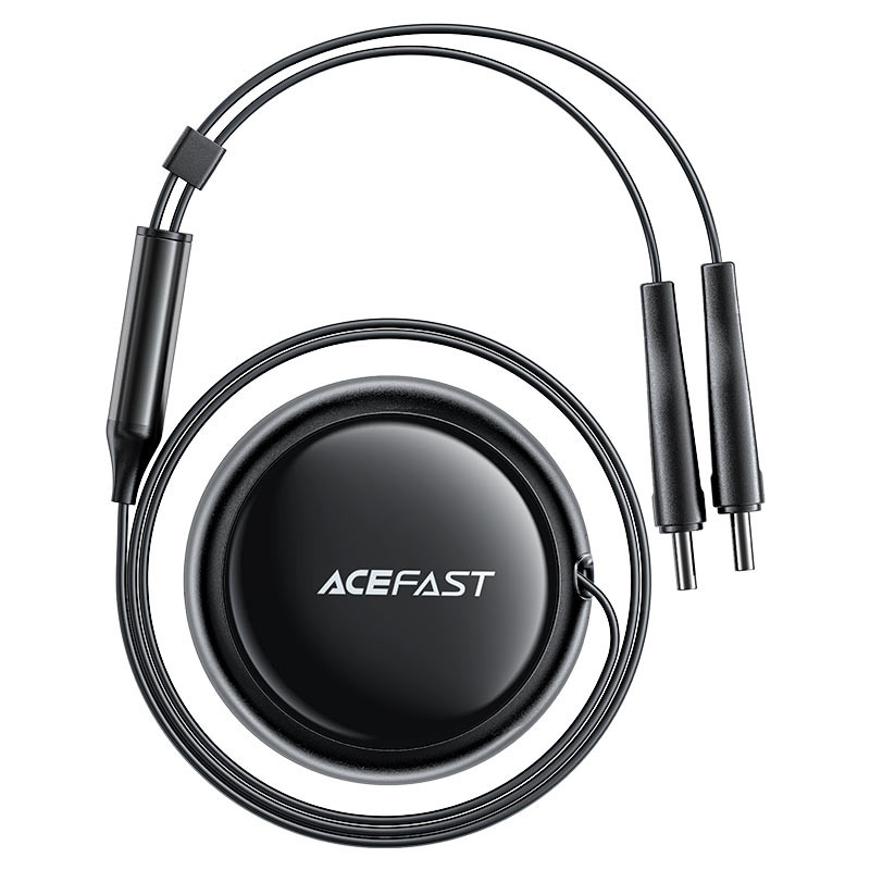 Автомобильное зарядное устройство USB/Type-C Acefast B13 (53W, QC3.0, PD, 1USB, 2 встроенных кабеля Type-C) Черный