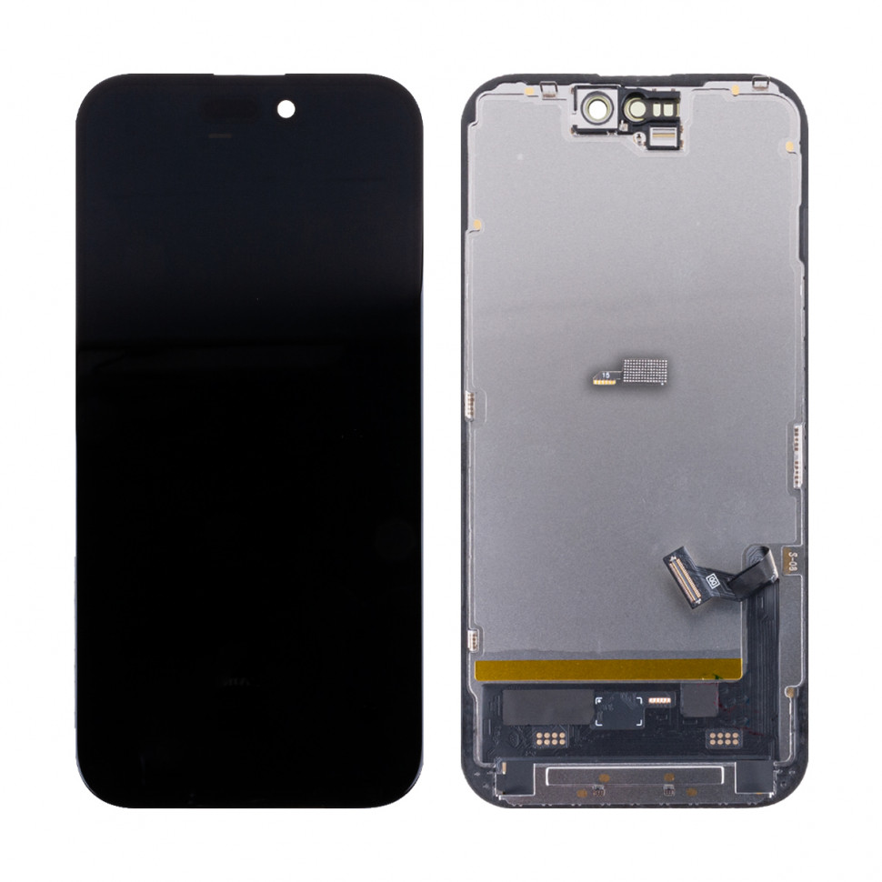 Дисплей для iPhone 15 с тачскрином Черный Soft OLED, Full HD (площадка под IC)