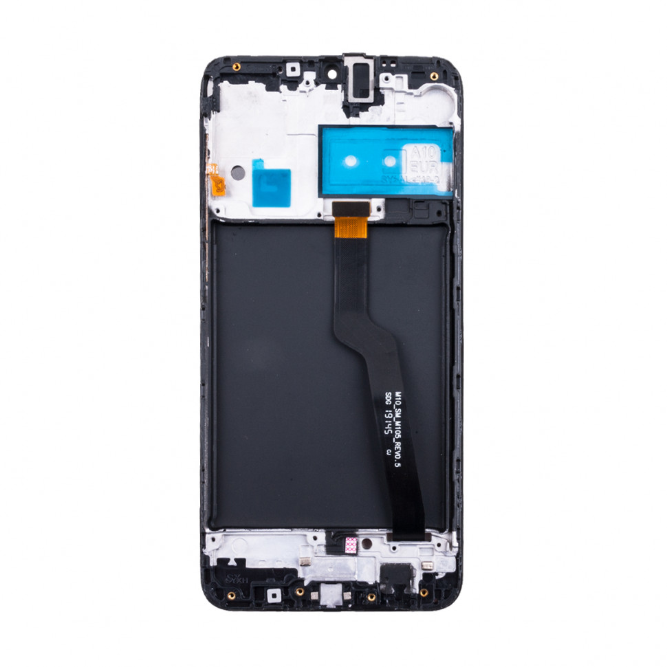 Дисплей с рамкой для Samsung A105F (A10) Черный Оригинал Ref. (SP)