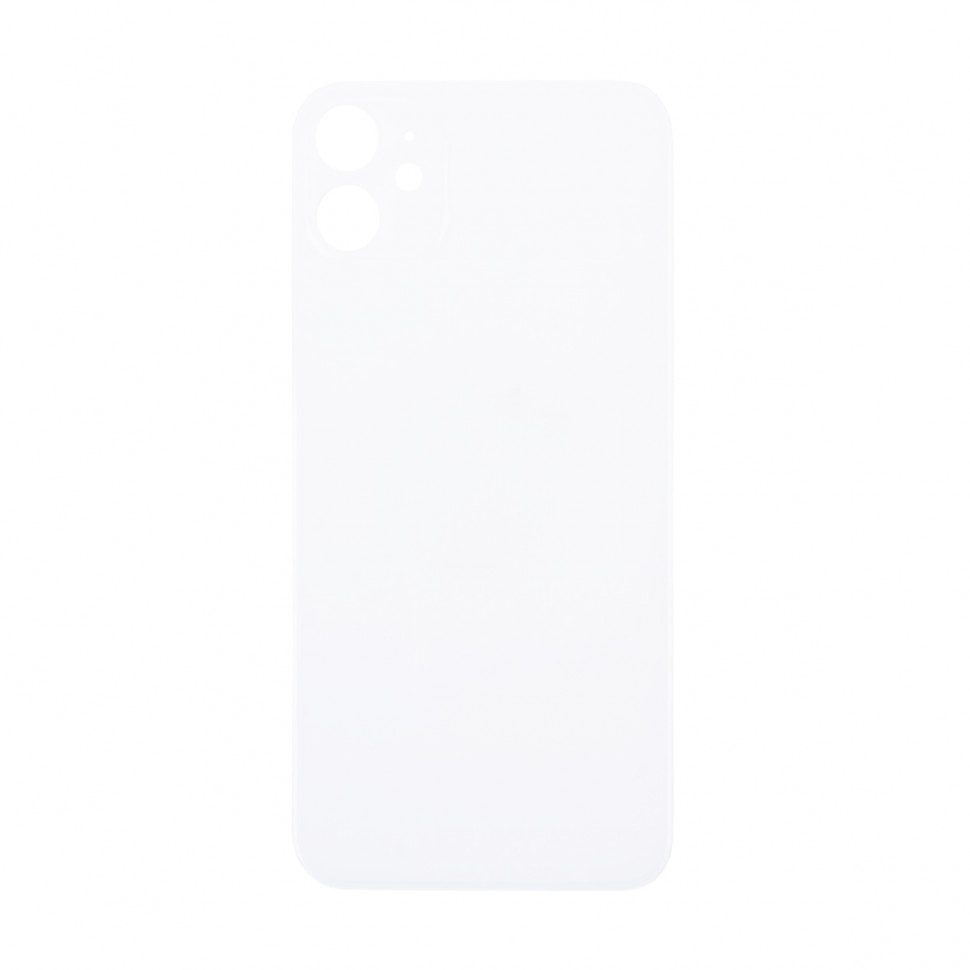 Задняя крышка для iPhone 11 Белый (стекло, широкий вырез под камеру, логотип) - Премиум