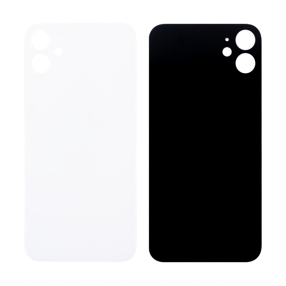 Задняя крышка для iPhone 11 Белый (стекло, широкий вырез под камеру, логотип) - Премиум