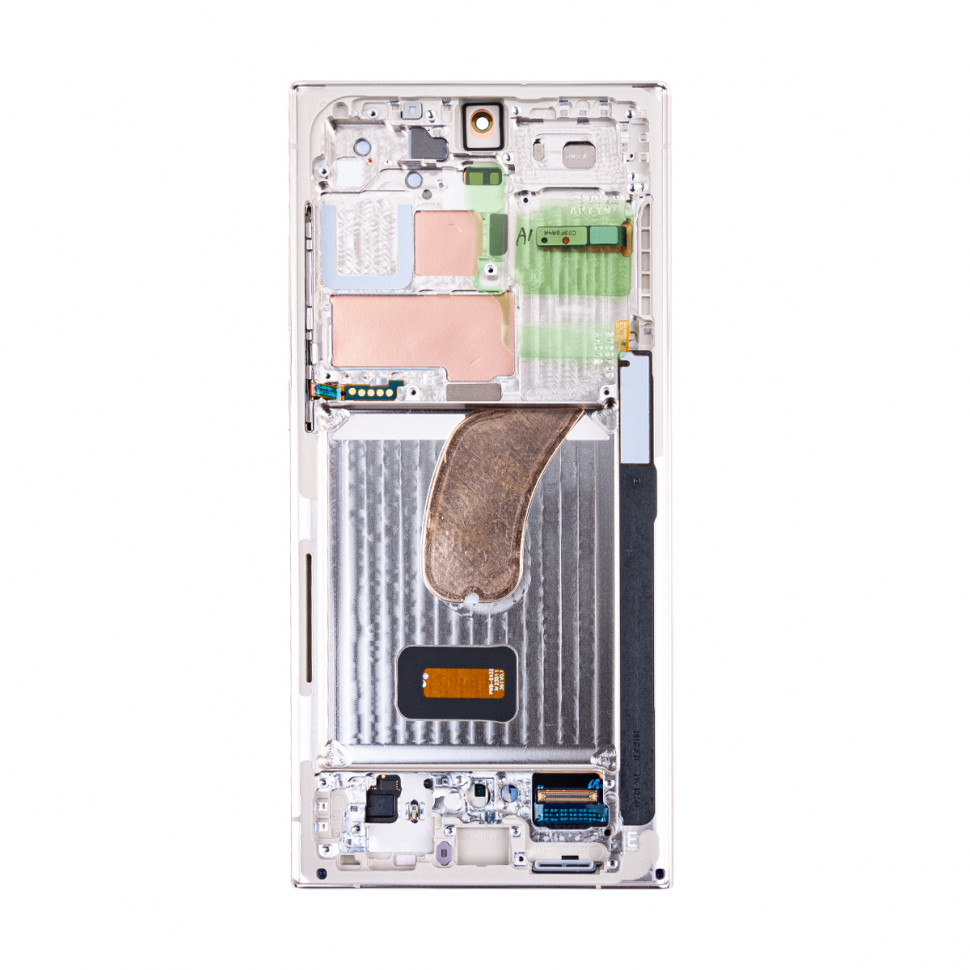Дисплей с рамкой для Samsung S918B (S23 Ultra) Бежевый Оригинал (SP)