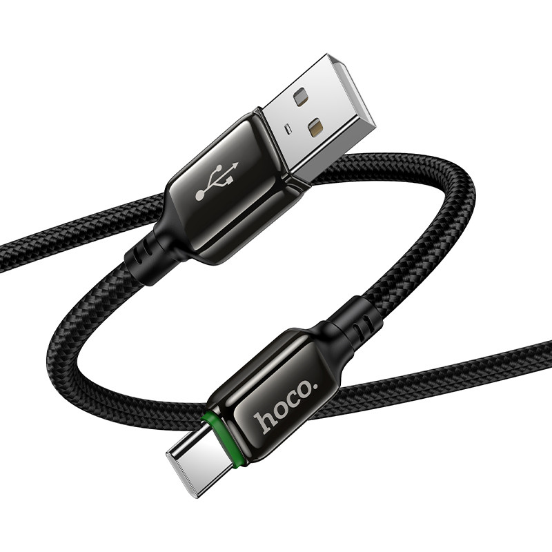 Кабель USB - Type-C Hoco X127 (3A, 36W, оплетка нейлон) Черный