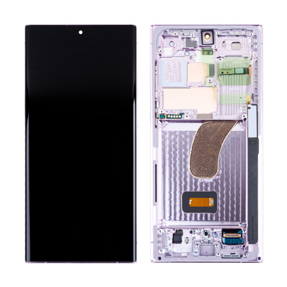 Дисплей с рамкой для Samsung S918B (S23 Ultra) Лавандовый Оригинал (SP)