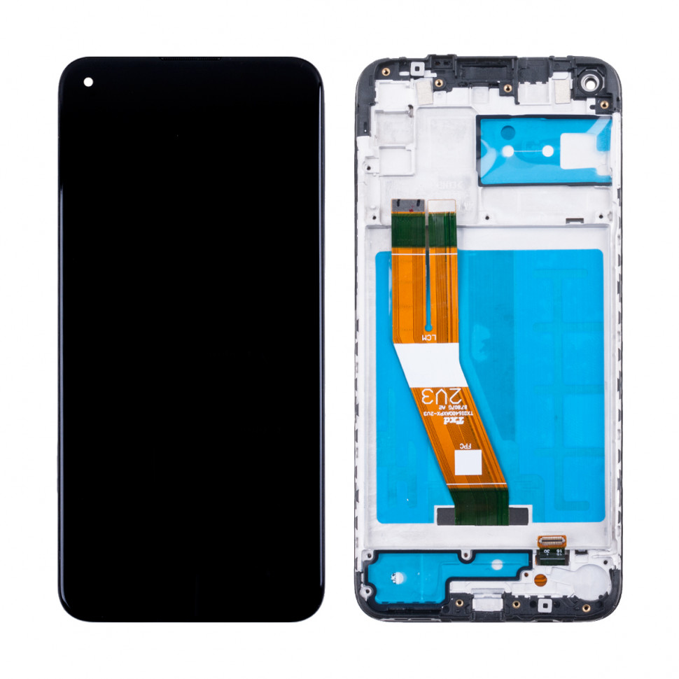 Дисплей с рамкой для Samsung A115F (A11) Черный Оригинал Ref. (SP)