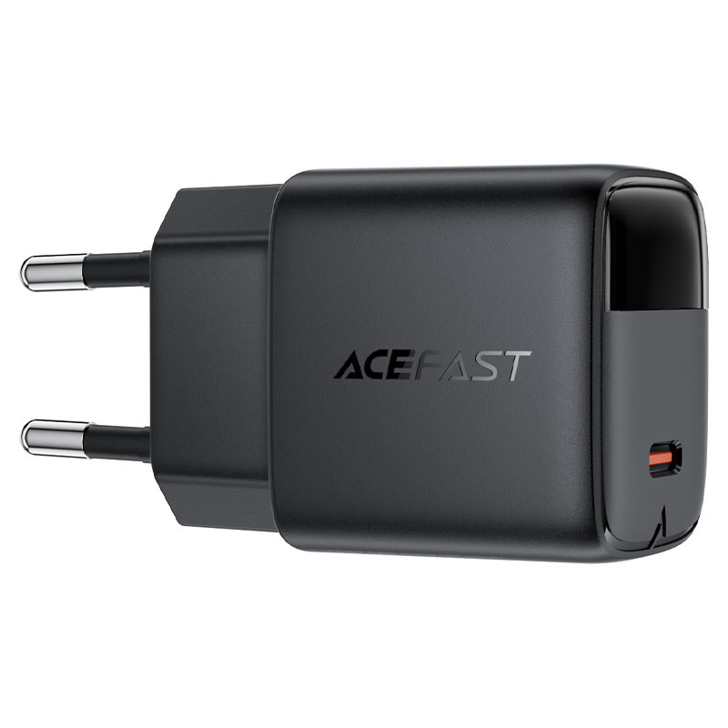 СЗУ Type-C Acefast A115 (30W, PD, кабель Type-C-Type-C, GaN, с дисплеем) Черный