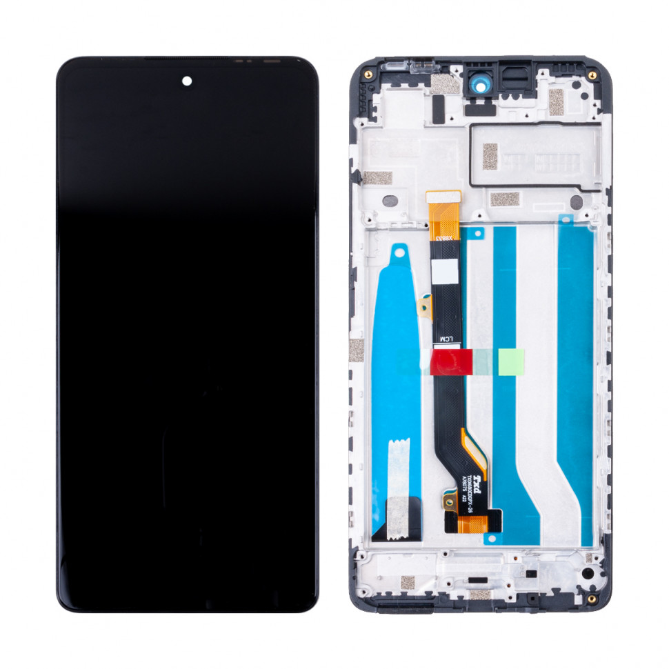 Дисплей с рамкой для Tecno Spark 10 Pro Черный Оригинал