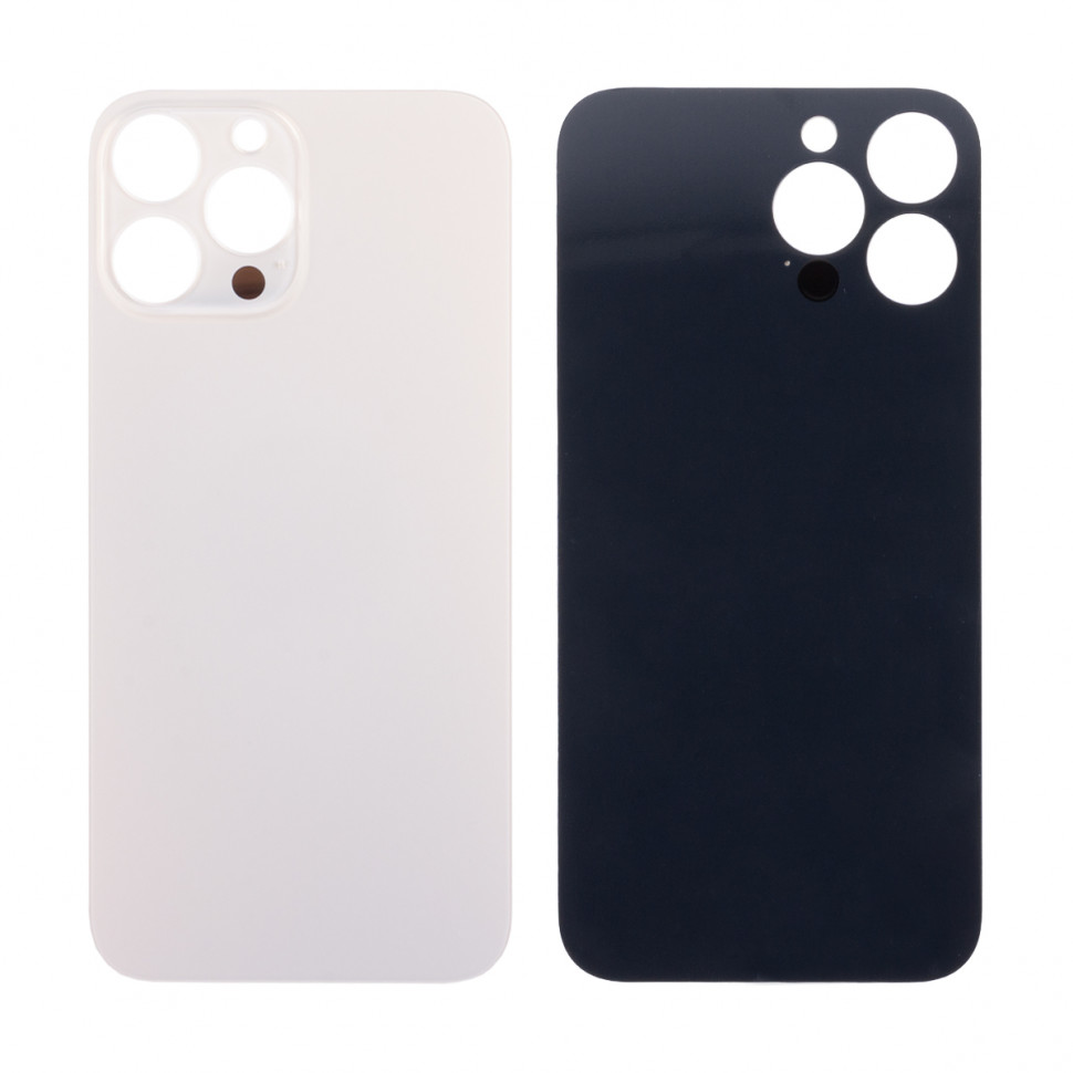 Задняя крышка для iPhone 13 Pro Max Золото (стекло, широкий вырез под камеру, логотип) - Премиум