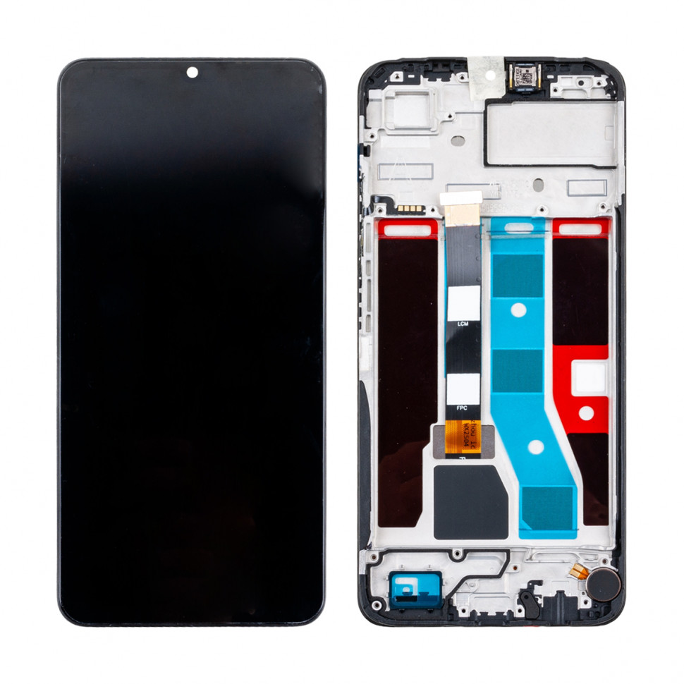 Дисплей с рамкой для Realme C51 Черный Оригинал