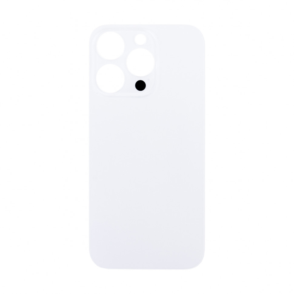 Задняя крышка для iPhone 14 Pro Белый (стекло, широкий вырез под камеру, логотип) - Премиум