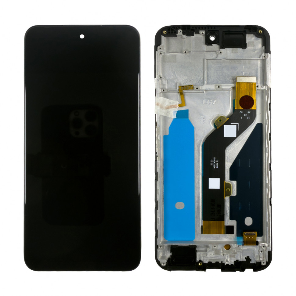 Дисплей с рамкой для Tecno Pova 4 Черный Оригинал