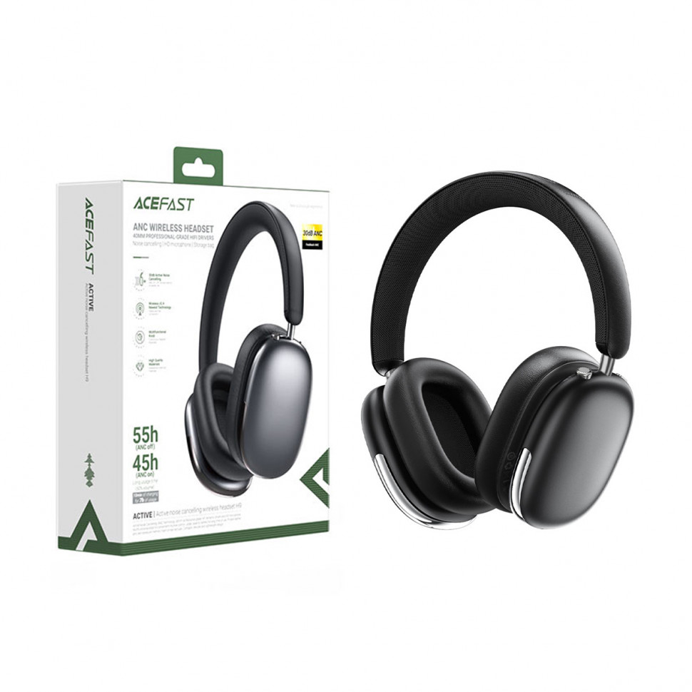 Беспроводные наушники Bluetooth Acefast H9 (накладные, ANC) Серый