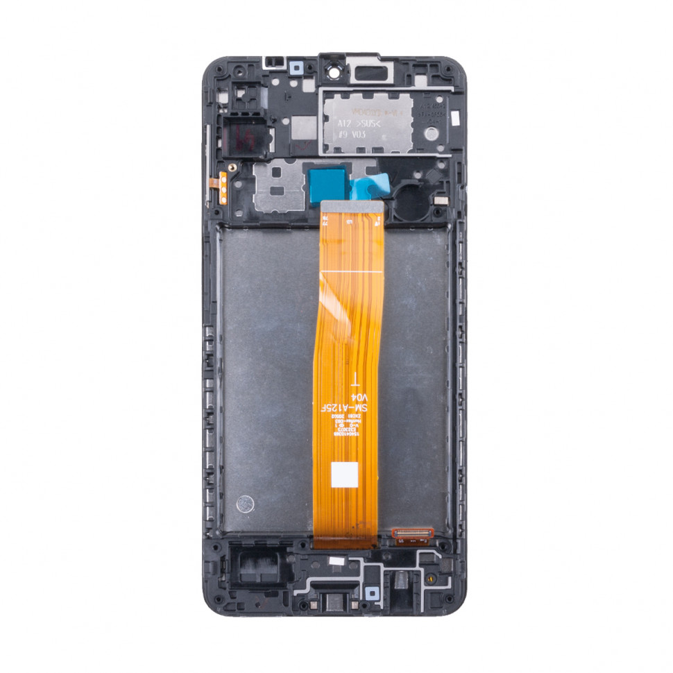 Дисплей с рамкой для Samsung A125F (A12) Черный Оригинал Ref. (SP)