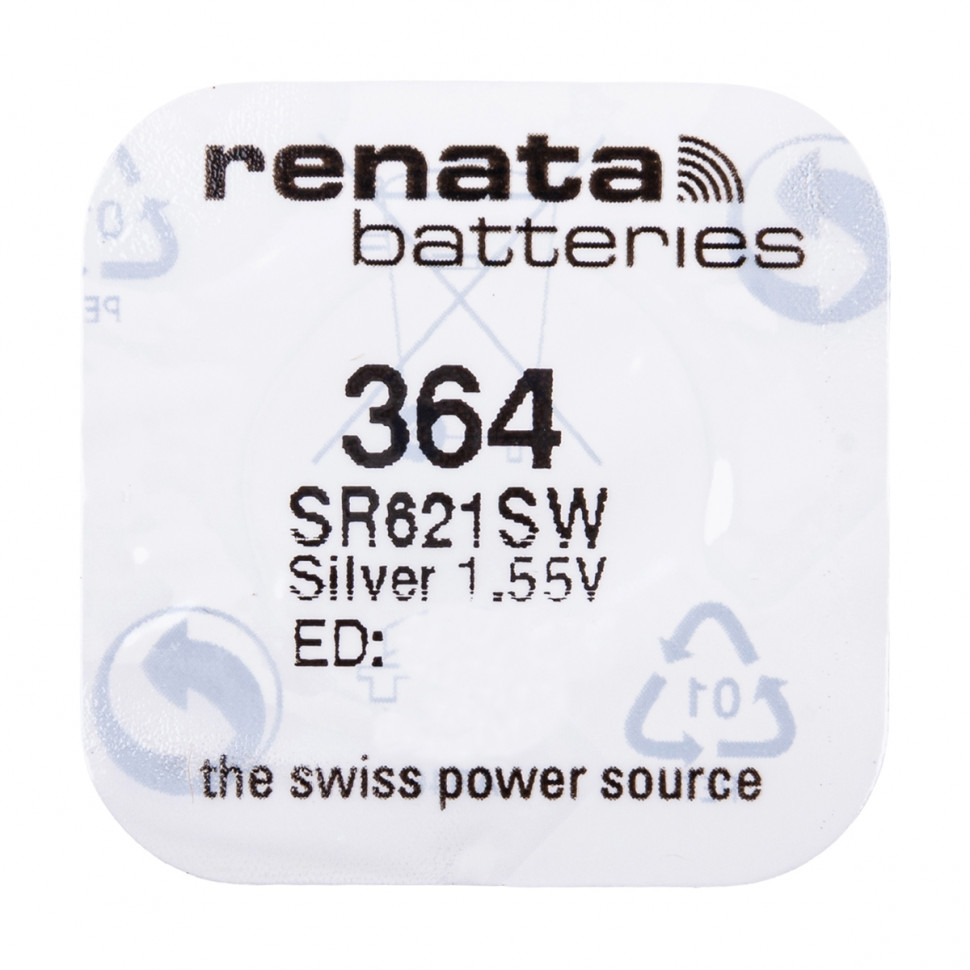 Батарейка 364/SR60/SR621/SR621SW Renata Silver 1.55V