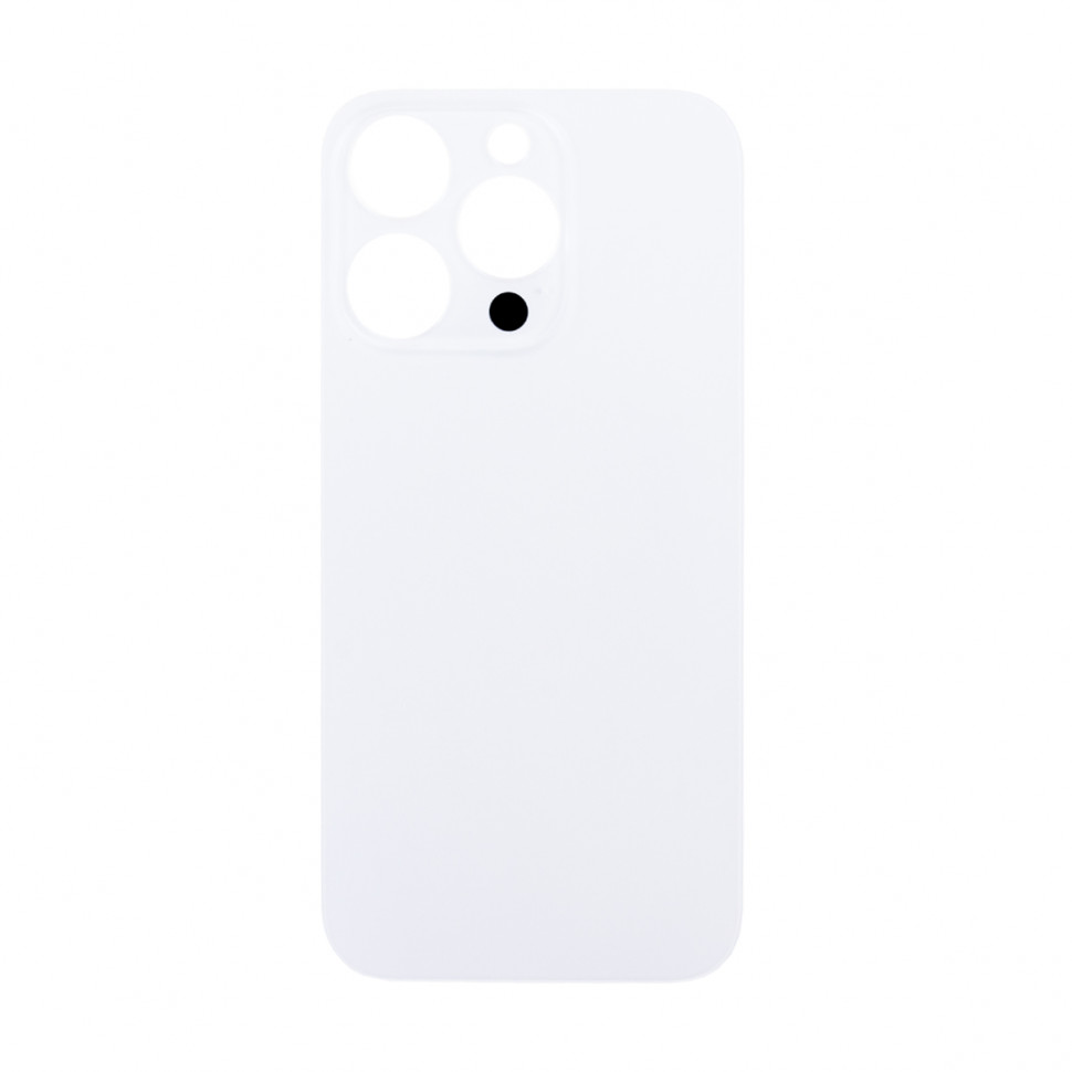 Задняя крышка для iPhone 14 Pro Max Белый (стекло, широкий вырез под камеру, логотип) - Премиум