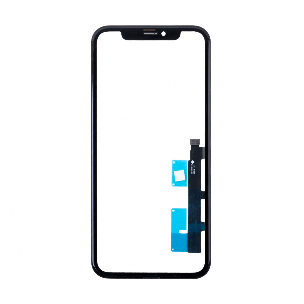 Стекло для iPhone Xr с OCA пленкой с тачскрином Черный Оригинал (Mitsubishi)