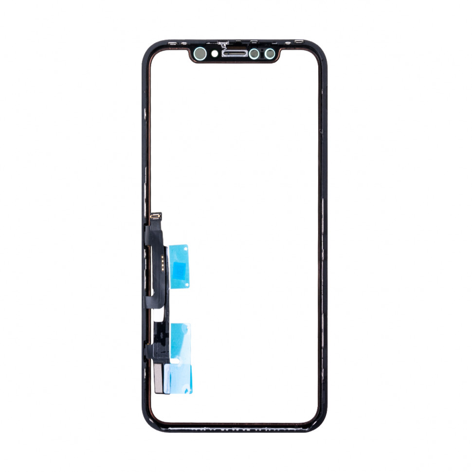 Стекло для iPhone Xr с OCA пленкой с тачскрином Черный Оригинал (Mitsubishi)