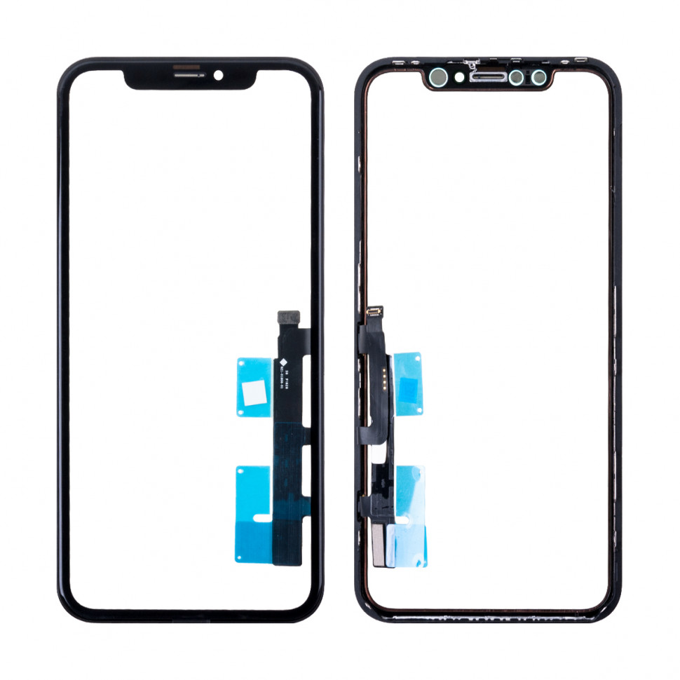 Стекло для iPhone Xr с OCA пленкой с тачскрином Черный Оригинал (Mitsubishi)