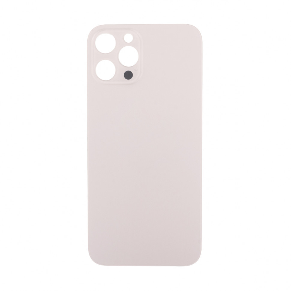 Задняя крышка для iPhone 12 Pro Max Золото (стекло, узкий вырез под камеру, логотип) - Премиум