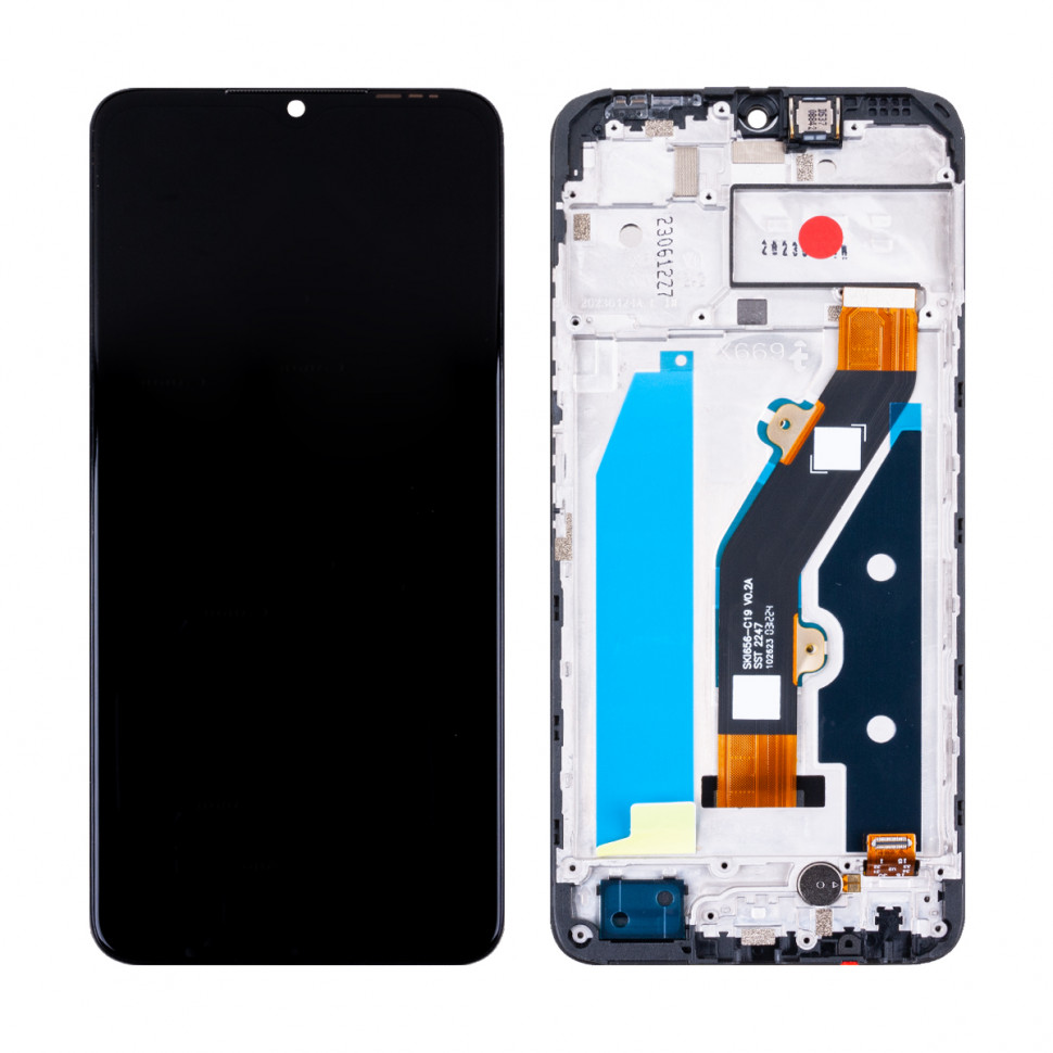 Дисплей с рамкой для Infinix Hot 30i Черный Оригинал
