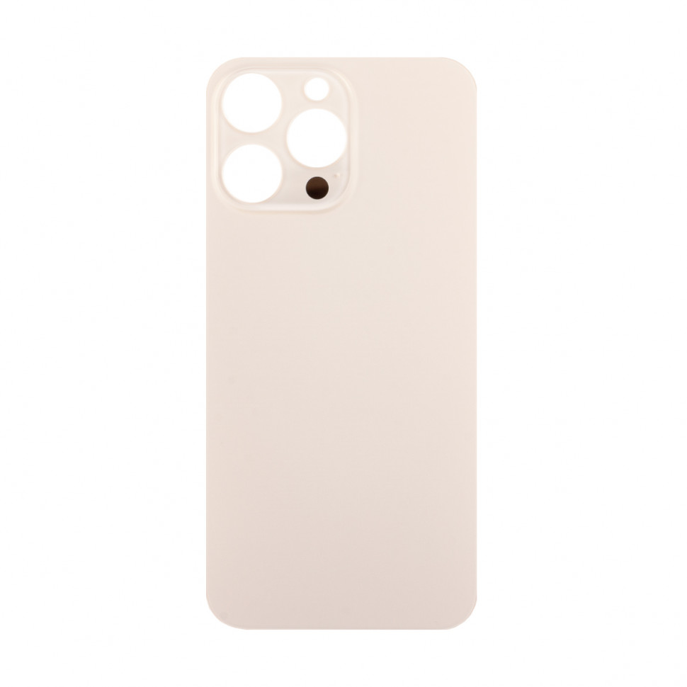 Задняя крышка для iPhone 14 Pro Max Золото (стекло, широкий вырез под камеру, логотип) - Премиум
