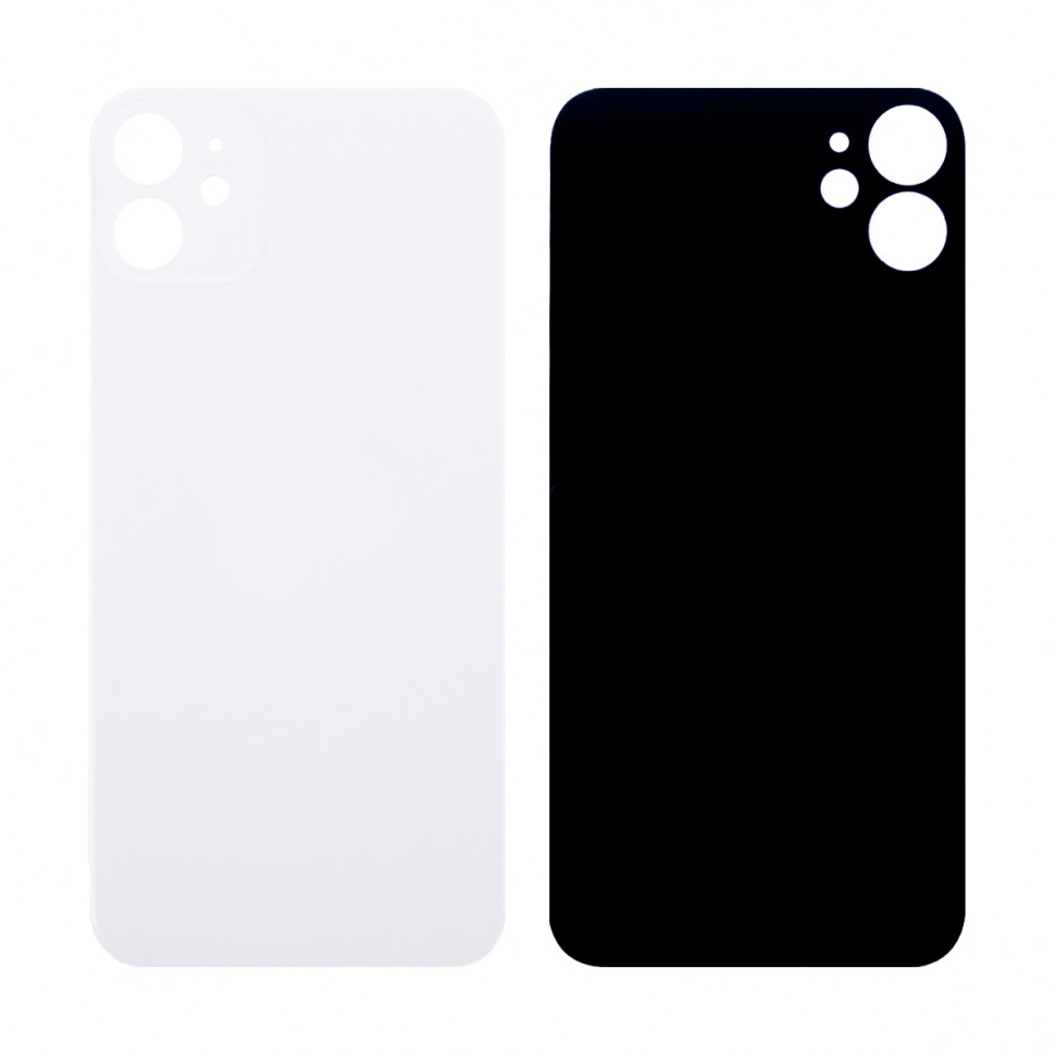 Задняя крышка для iPhone 11 Белый (стекло, широкий вырез под камеру, логотип)