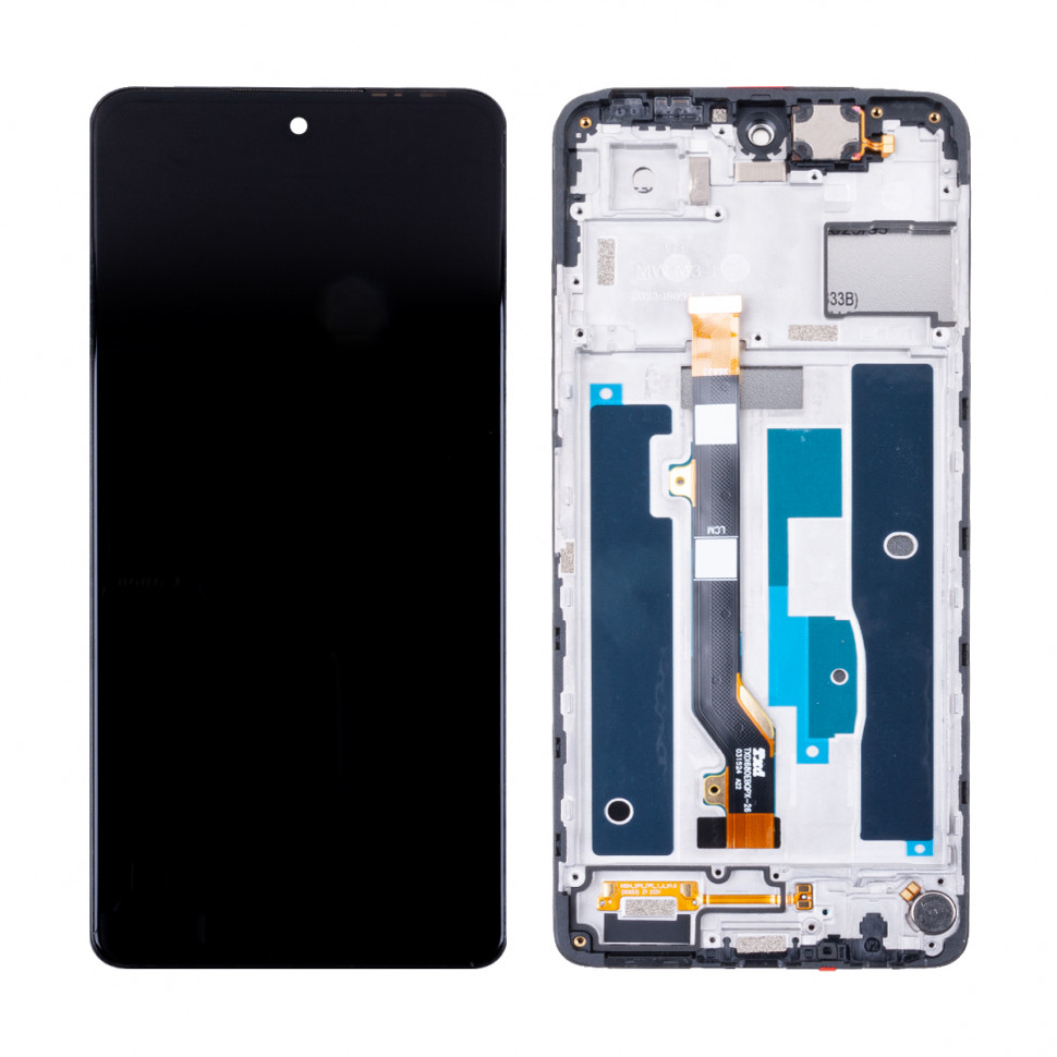 Дисплей с рамкой для Tecno Pova 5 Черный Оригинал