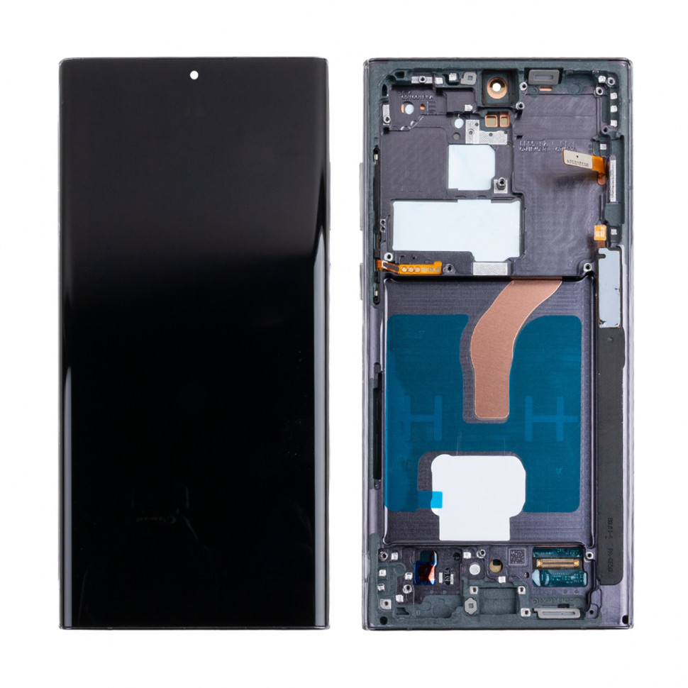Дисплей с рамкой для Samsung S908B/S9080 (S22 Ultra) Черный Soft OLED, 120 Гц (Full Size)