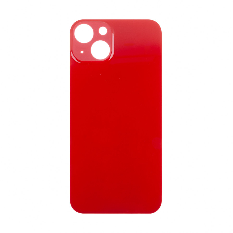 Задняя крышка для iPhone 13 Красный (стекло, широкий вырез под камеру, логотип) - Премиум
