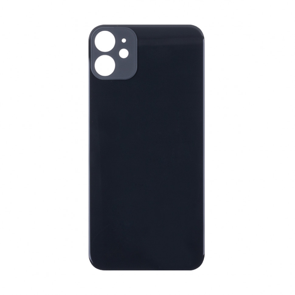 Задняя крышка для iPhone 11 Черный (стекло, широкий вырез под камеру, логотип)